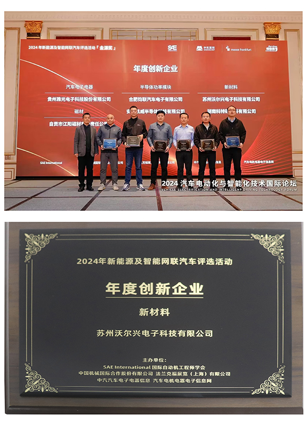 沃尔兴荣膺“年度创新企业”与“年度优秀关键技术”双项殊荣！